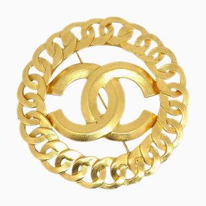 CHANEL Medallion Brooch Gold-Plated 96P 38959