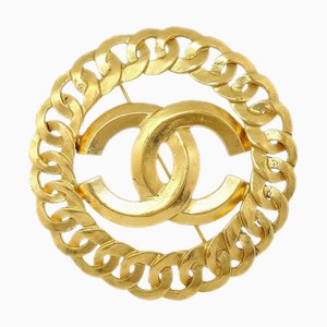 CHANEL Medallion Brooch Pin Gold 96P 66526