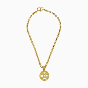CHANEL Medallion Gold Chain Necklace 94A 94205