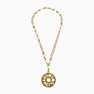 Goldene Halskette mit Medaillon-Anhänger von Chanel