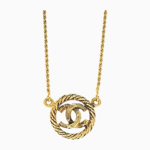 Gold Medallion Chain Pendant Necklace from Chanel