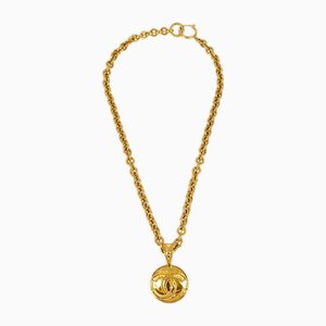 Gold Medallion Chain Pendant Necklace from Chanel