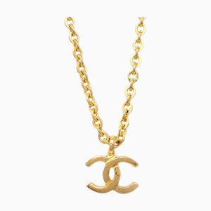 CHANEL Mini CC Chain Pendant Necklace Gold 376/1982 142178