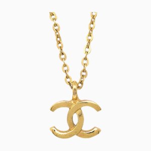 CHANEL Mini CC Chain Pendant Necklace Gold 376/1982 113254