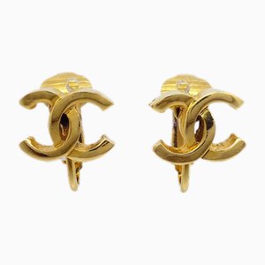 Mini CC Earrings in Gold from Chanel, Set of 2