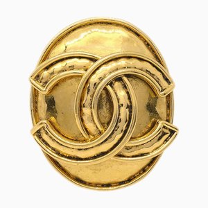 CHANEL Oval Brooch Pin Gold 94P 123229