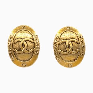 Chanel Oval Earrings Clip-On Gold 2842/28 112217, Set of 2