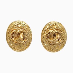 Orecchini ovali Chanel in oro 95A 141169, set di 2