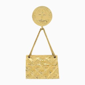 Quilted Brooch Pin in Gold from Chanel