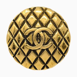CHANEL Quilted Brooch Pin Gold 25 123238