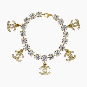 CHANEL Bracelet Chaîne Strass Doré 95P 141327