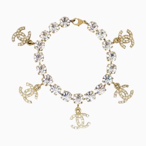 CHANEL Bracelet Chaîne Strass Doré 96P 19140