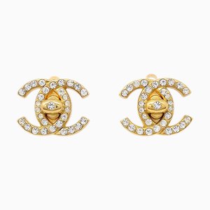 Boucles d'Oreilles Clip-On avec Strass et Or 96A 28759 Chanel, Set de 2