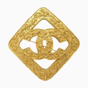 CHANEL Rhombus Brosche Corsage Gold 94A 131580