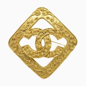 CHANEL Rhombus Brooch Pin Gold 94A 142101