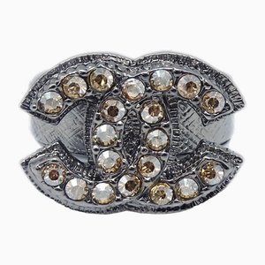 Rhinestone Silver Ring from Chanel
