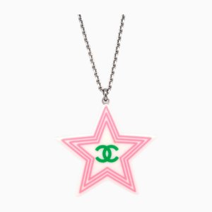 Silberweißer Sternketten-Halskettenanhänger von Chanel