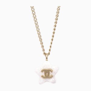 Colgante Collar de Cadena de Estrellas en Chanel Blanco