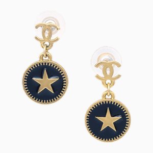 Star Dangle Piercing Earrings in Black from Chanel, Set of 4
