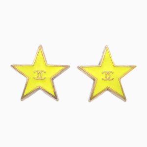 Clip-On Yellow Star Earrings from Chanel, Set of 6