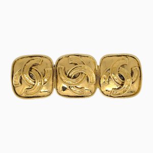 Dreifache CC Brosche in Gold von Chanel