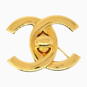 Gold Turnlock Brooch from Chanel