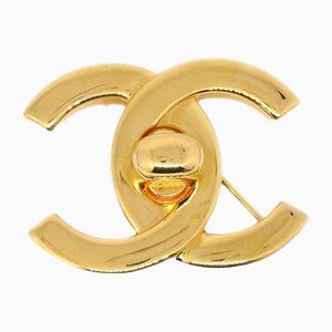 Large Gold Turnlock Brooch from Chanel