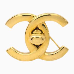 Goldene Drehverschlussbrosche von Chanel