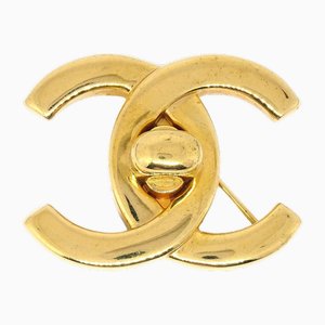 Große goldene Drehverschlussbrosche von Chanel
