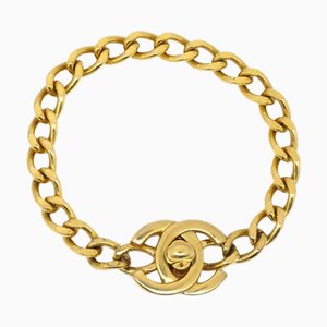 CHANEL Turnlock Kettenarmband Gold 96A 29097