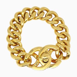 CHANEL Turnlock Gold Chain Bracelet 96P 89515