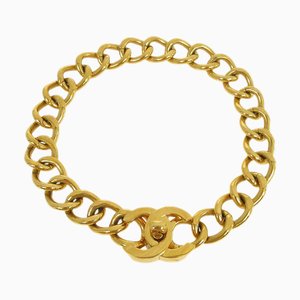 CHANEL Turnlock Gold Chain Choker 95A 130874