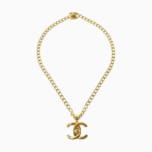 CHANEL Turnlock Gold Chain Necklace 96P 78638