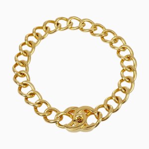 CHANEL Turnlock Collar con colgante de cadena de oro 96P 151293