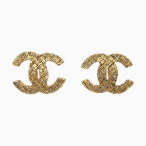 Chanel Woven Cc Earrings Clip-On Gold 2913 131707, Set of 2