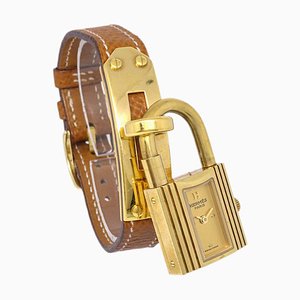 HERMES 1990 Kelly Uhr Gold Courchevel 123107