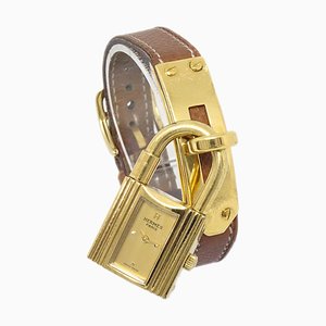 HERMES 1992 Kelly Uhr Gold Courchevel 67780