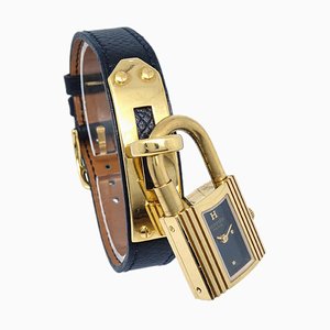 HERMES 1996 Kelly Watch Black Courchevel 112351