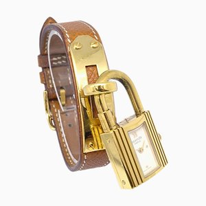 HERMES 1996 Kelly Uhr Gold Courchevel 151330