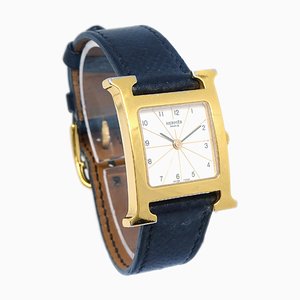 HERMES 2003 H Orologio HH1.201 oro nero Epsom 29993