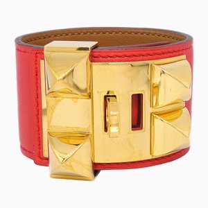 Dog Collar Bangle in Red from Hermes