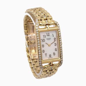 HERMES NA1.288 Nantucket Quartz Watch 18KYG Diamond 58938