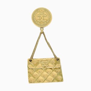 CHANEL Bag Brooch Pin Gold 94P 03155