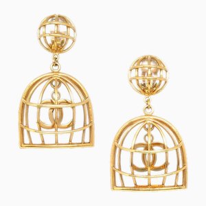 Birdcage Earrings in Gold from Chanel, Set of 2