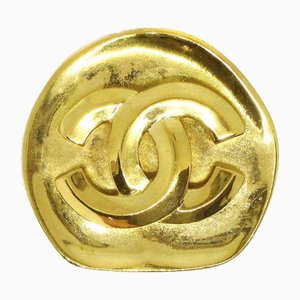 Broche CC Logos Corsage en Or de Chanel