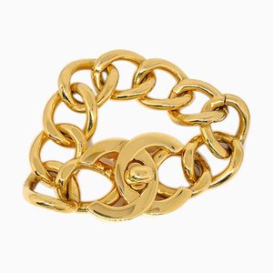 CHANEL★ Turnlock Gold Bracelet 95P 13527