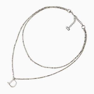 Collar de doble cadena de plata de Christian Dior