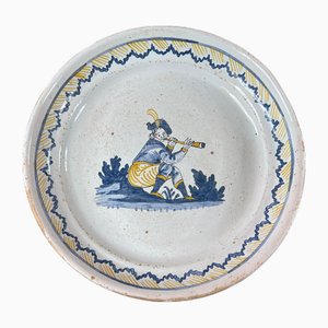 Assiette Antique en Faïence de La Rochelle, 18ème Siècle