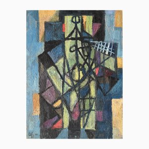 B. Pàlf, Composición abstracta, 1967, Oleo sobre madera
