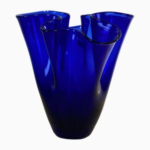 Vintage Blue Handkerchief Vase